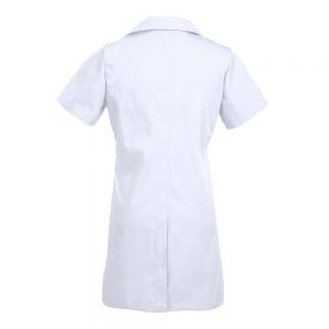 Personalized Embroidered Women’s Lab Coat Short Sleeve- White