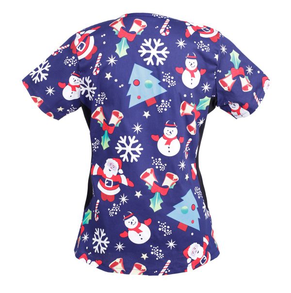 Women’s Christmas Print Scrub Top | Tailor's Uniform