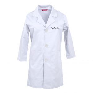 Custom Embroidered Childrens Lab Coat Personalised with your Text