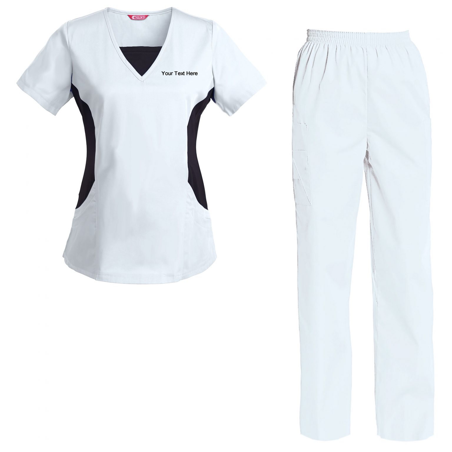 Women’s Embroidered Scrub Set Scrub Top and Pants Scrubs Set