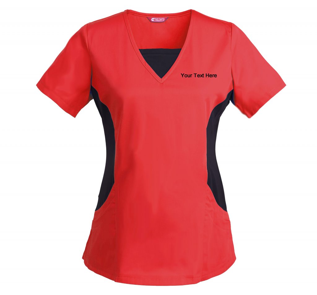 Women's Embroidered Scrub Set Nursing Uniform Set Top And Pants