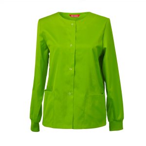 Womens Scrub Jacket Workwear Snap Front Warm-up Scrubs Jacket